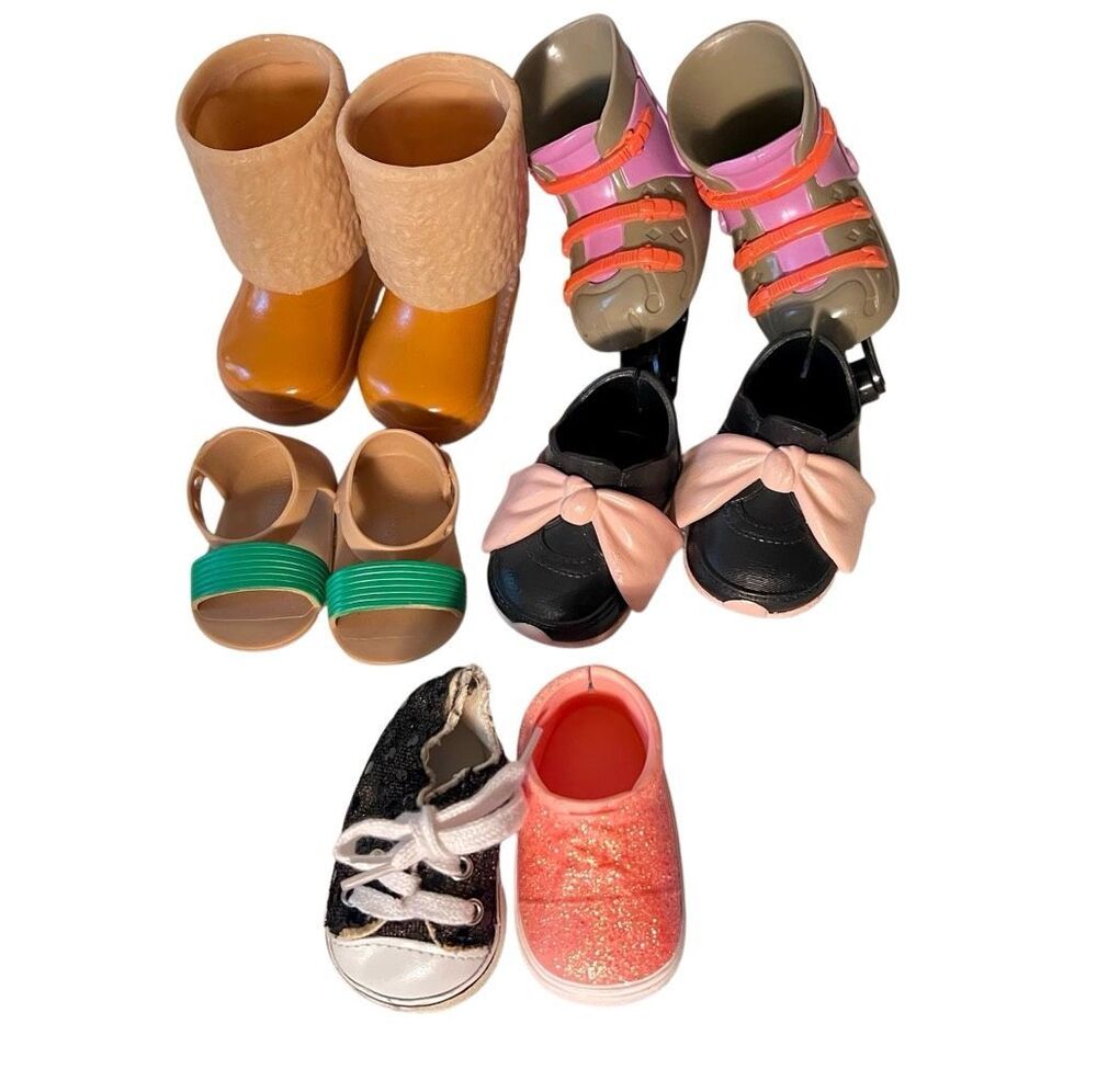 Lot American Girl Our Generation Doll Shoes 4 Pairs 2 Singles